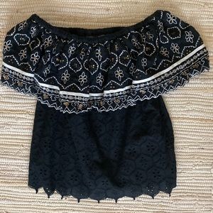 Anthropologie off-the-shoulder boho top